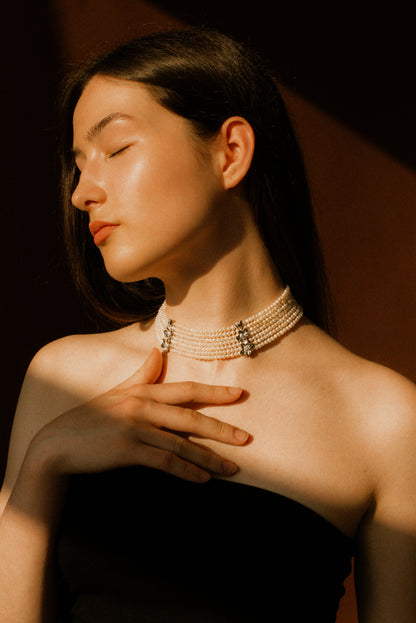 Чокер TSVIT (multi-layered) срібло з родіюванням