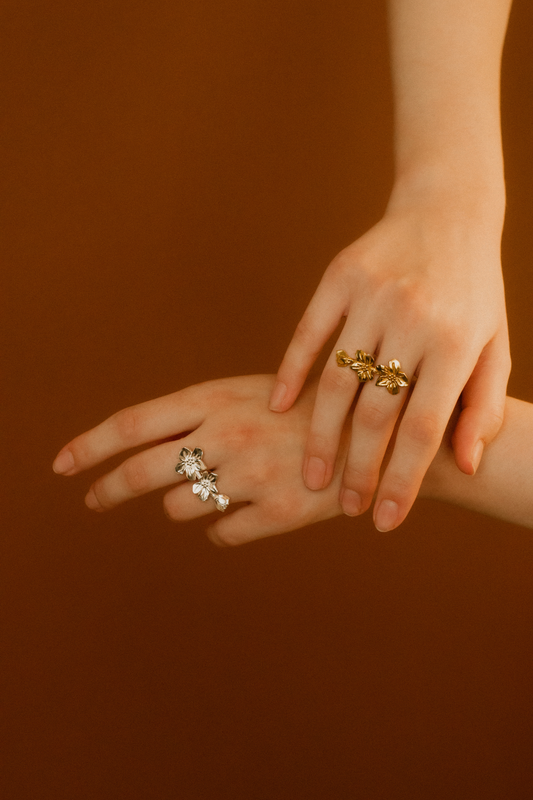 Каблучка TSVIT срібло з позолотою